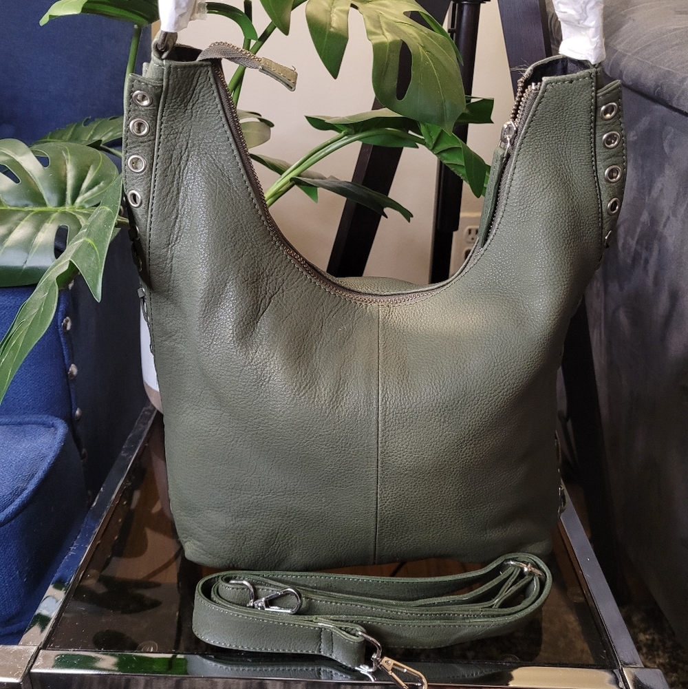 Beautiful Olive Green Boho Shoulder Bag – "Slight imperfections" - Picture 5 of 16